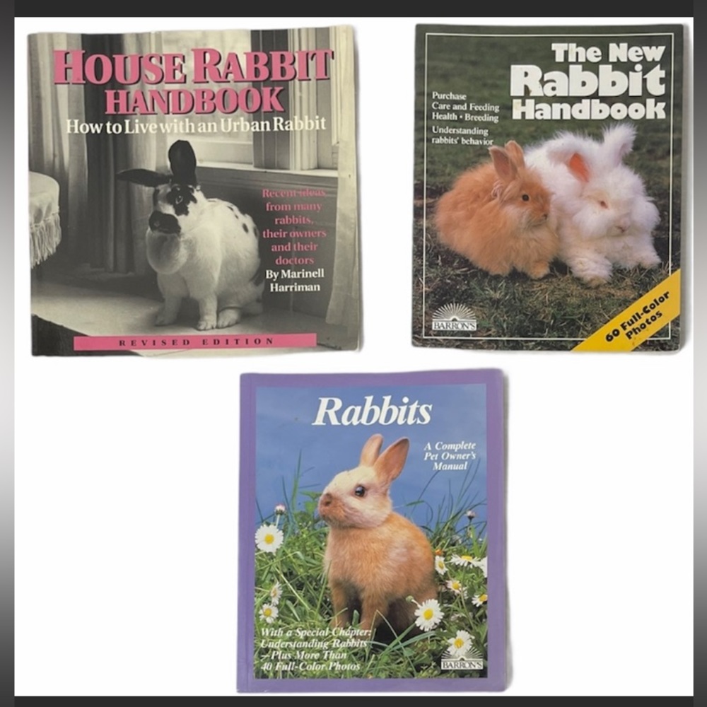Vintage Rabbit Care Book Bundle | House Rabbit Handbook Barron's Manual 80s 90s